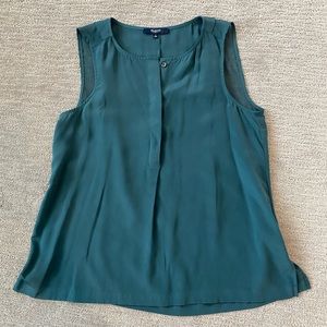 Madewell EUC teal silk shell tank